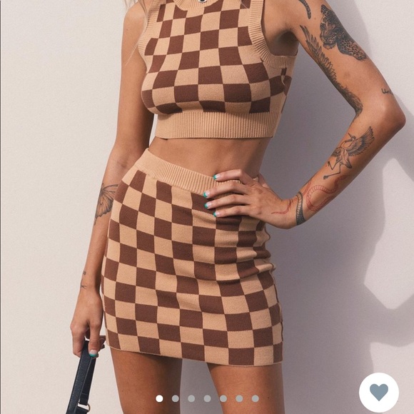 Princess Polly Dresses & Skirts - Checkered Set 🤎
